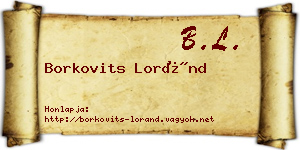 Borkovits Loránd névjegykártya